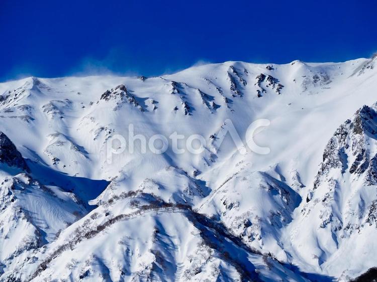 冬の白馬村　冠雪した北アルプス　遠景 冬,白馬村,冠雪の写真素材