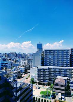 街並みと夏空 街並みと夏空 東京,俯瞰,青空の写真素材