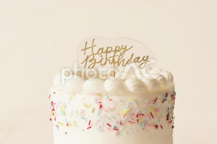 バースデーケーキのミニチュア(粘土製) 誕生日,バースデーケーキ,誕生日祝いの写真素材
