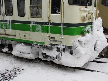 豪雪地の列車 豪雪地の列車の写真
