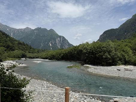 上高地 上高地,自然,川の写真素材