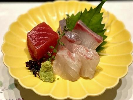 鮮魚３種盛り合せ 鮮魚３種盛り合せ,刺身,本マグロの写真素材