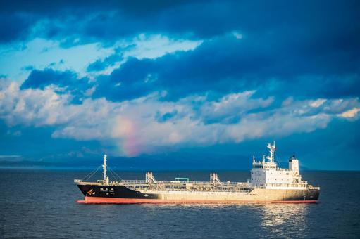 青森　北海道　津軽海峡フェリーからの風景の写真