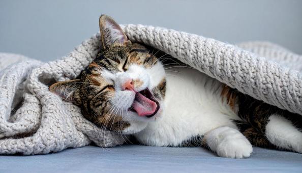 舌を出している猫 舌を出している猫の写真