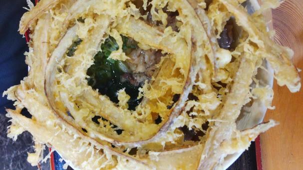 ごぼ天うどん うどん,花あかり,花ごぼう天の写真素材