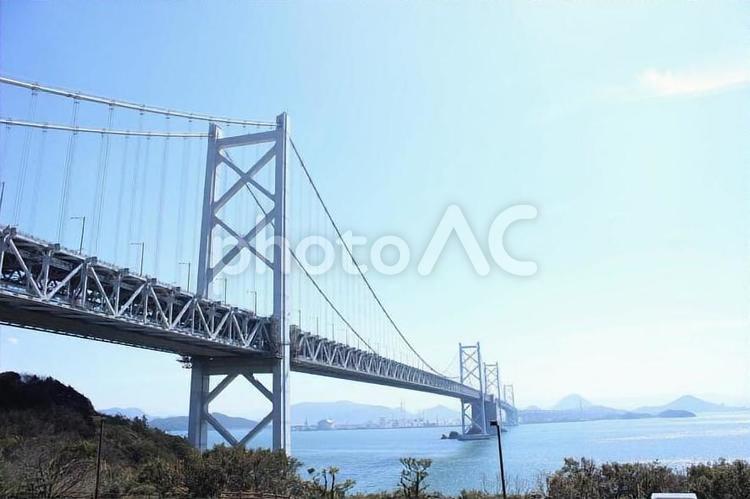 瀬戸大橋 瀬戸大橋,水域,何人もありませんの写真素材