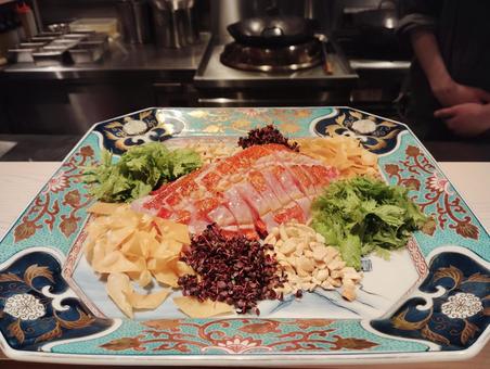 金目鯛のカルパッチョ 金目鯛,カルパッチョ,中華の写真素材