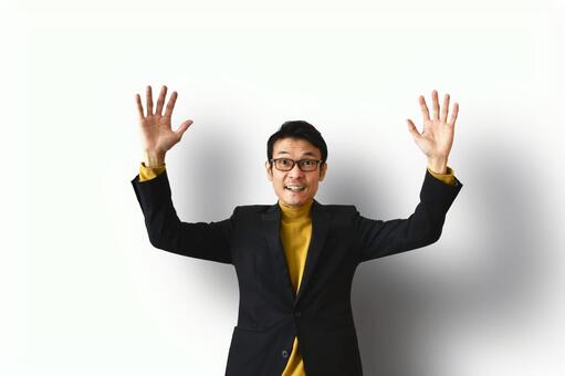 万歳する男性 万歳,やったぜ,ビジネスマンの写真素材