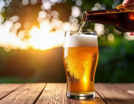 キンキンに冷えたビール 夏 屋外1 キンキンに冷えたビール 夏 屋外1の写真