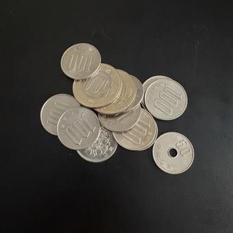 日本の硬貨 素材イメージ 日本硬貨,硬貨,お金の写真素材