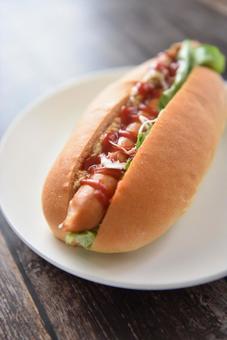 Photo, hot dog, bread, sausage, 