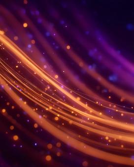 紫とオレンジのスピード感のある光の写真