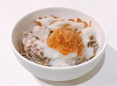竹輪なめ茸おろし蕎麦 竹輪なめ茸おろし蕎麦 竹輪なめ茸おろし蕎麦,おろしなめ茸蕎麦,フードの写真素材