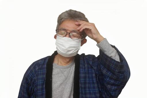 シニア　男性　退職　風邪　 シニア,シニア男性,サラリーマンの写真素材