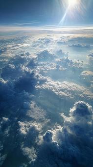 上空から見下ろす青と白の絶景 上空から見下ろす青と白の絶景の写真