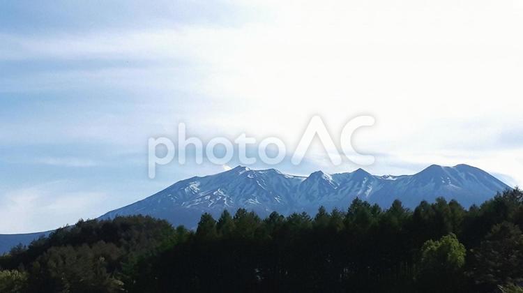 信州から撮影・御嶽山と雲の風景 山,風景,自然の写真素材
