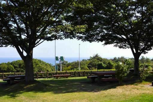 北陸自動車道名立谷浜saからの景色・海2 北陸自動車道名立谷浜saからの景色・海2 名立谷浜サービスエリア,名立谷浜sa,saの写真素材
