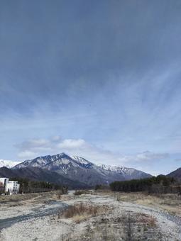 空 空,山,スカイの写真素材