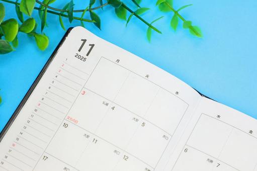 ビジネス手帳 11月のカレンダー ビジネス手帳 11月のカレンダーの写真