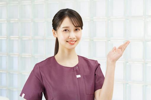 Women in esthetic and clinic uniforms, aestheticians, staff, beauty salon, JPG