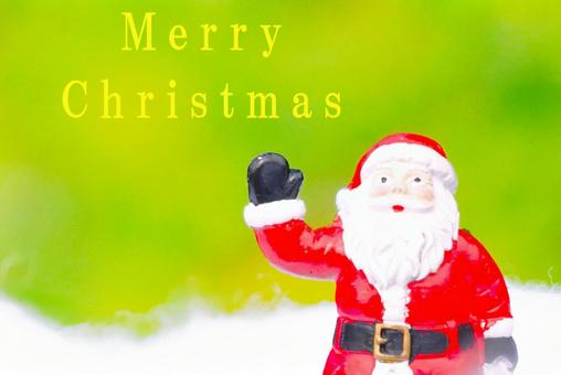 サンタ（グリーンバック）英文字 クリスマス,サンタクロース,英文字の写真素材