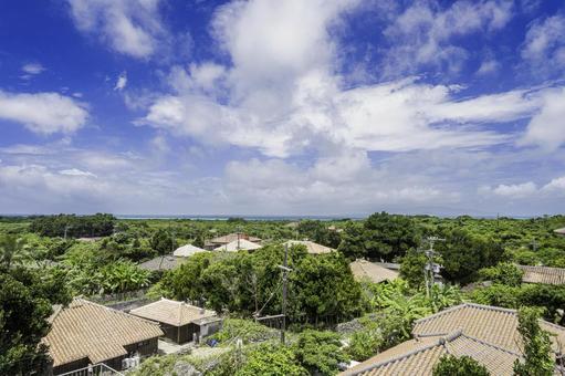 沖縄-【竹富島-竹富島の風景】 沖縄-【竹富島-竹富島の風景】 海,青,青空の写真素材