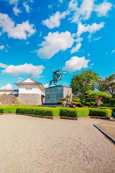 【山形】山形駅の周辺 霞城公園 最上義光 【山形】山形駅の周辺 霞城公園 最上義光 山形城跡,山形,城跡の写真素材