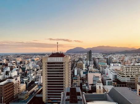 夕暮れの静岡の街2 静岡,駿府,静岡市の写真素材
