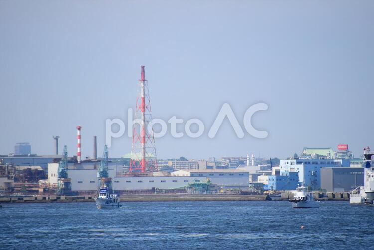 横浜の海と青空 横浜,海,みなとみらいの写真素材