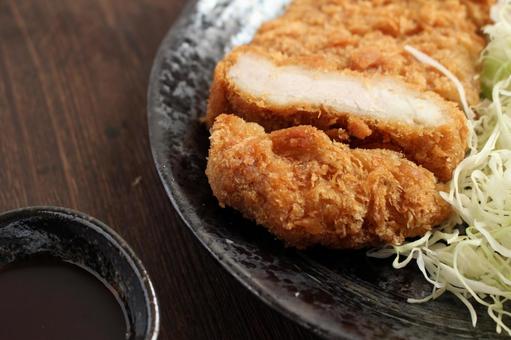 とんかつとキャベツの定食 とんかつとキャベツの定食の写真