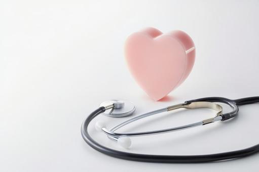 医療イメージ　聴診器　ハート 聴診器,ハート,医療イメージの写真素材