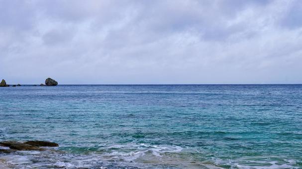 Toumai Beach on Tsuken Island in Uruma City, Okinawa Prefecture, JPG