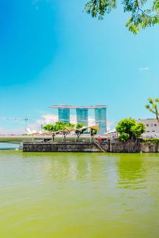 【シンガポール】マリーナベイサンズ シンガポール,ビル,金融街の写真素材