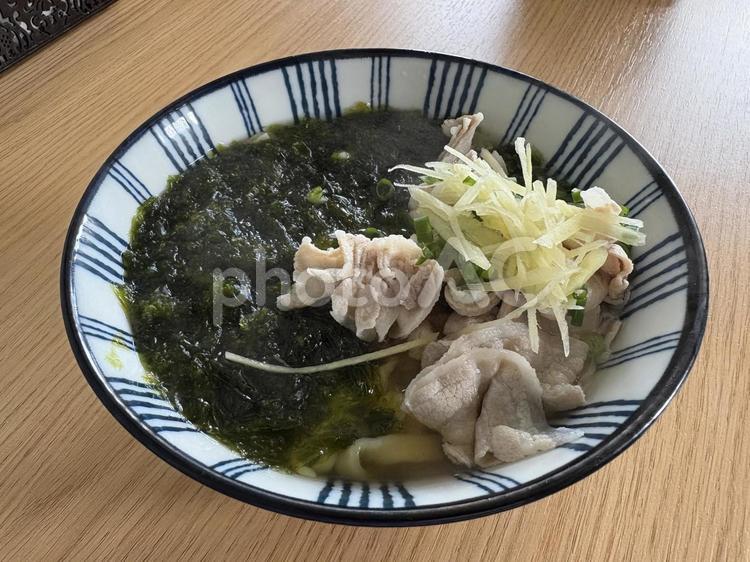 アーサそば（沖縄そば） そば,すば,沖縄そばの写真素材