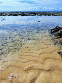 海辺 砂の模様 海辺 砂の模様の写真