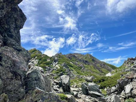 夏の悪沢岳へ登山33 夏の悪沢岳へ登山33 南アルプス,悪沢岳,荒川岳の写真素材