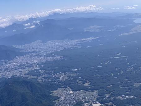 富士河口湖町上空の写真