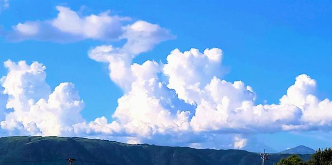 夏の入道雲 夏の入道雲 入道雲,積乱雲,青空の写真素材