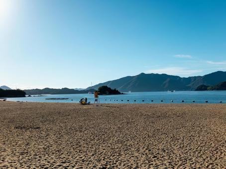ビーチ しまなみビーチ,夏,砂浜の写真素材