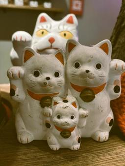 4匹の招き猫 4匹の招き猫の写真