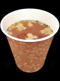オニオンコンソメスープ紙コップ持ち帰り スープ,紙コップ,コンソメの写真素材