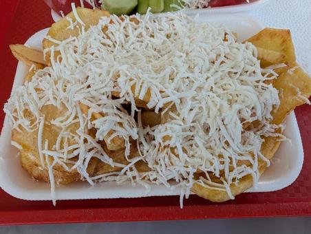 フライドポテトチーズがけ フライドポテト,白チーズ,ルピテの写真素材