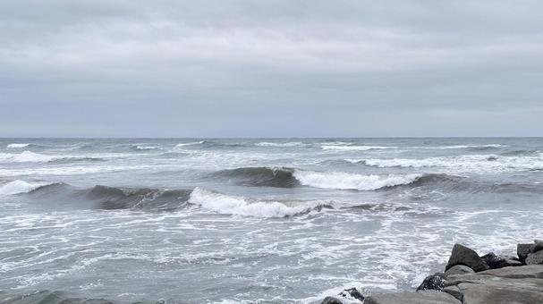 白波が立つ海 白波が立つ海の写真