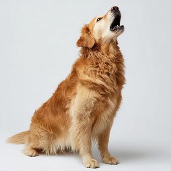 元気いっぱいのゴールデン犬 元気いっぱいのゴールデン犬の写真
