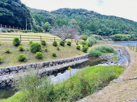 呉ダム　秋の公園 秋,呉ダム渓流公園,公園の写真素材
