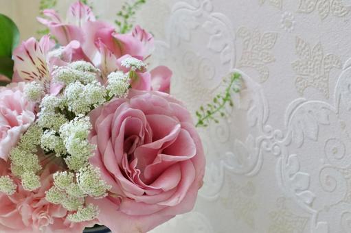 パステルピンクの花束のメッセージカード 花束,花,ブーケの写真素材