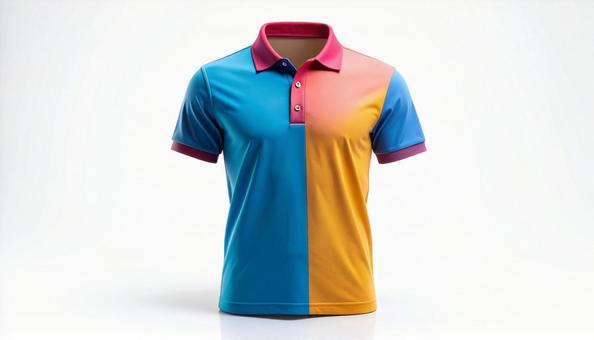 カラフルなポロシャツ 白背景 商品画像風 カラフルなポロシャツ 白背景 商品画像風の写真