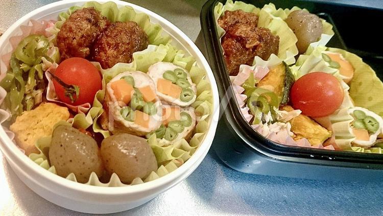 手作り弁当[肉巻き] 弁当,手作り,節約の写真素材