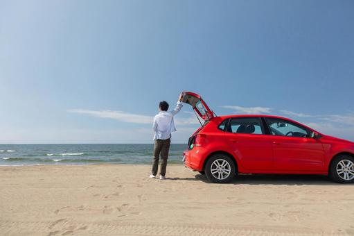 海へドライブ 海へドライブ 日本人,男性,ドライブの写真素材