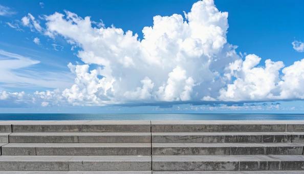 階段と海 階段と海の写真